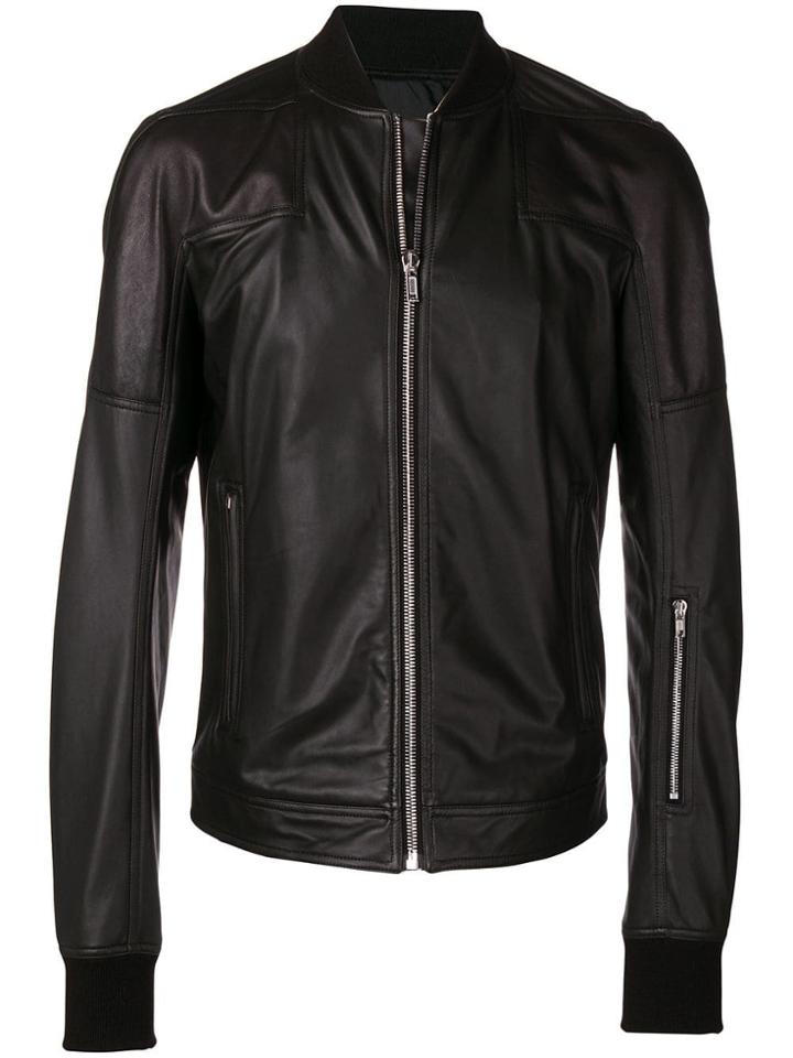 Rick Owens Slim-fit Bomber Jacket - Black