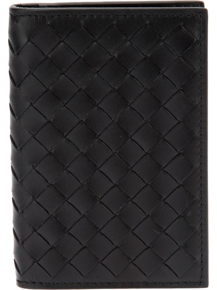 Bottega Veneta Woven Leather Card Holder - Black