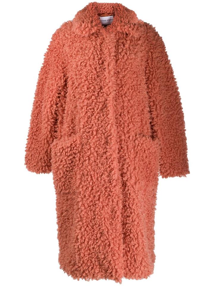Stand Leah Shearling Coat - Pink