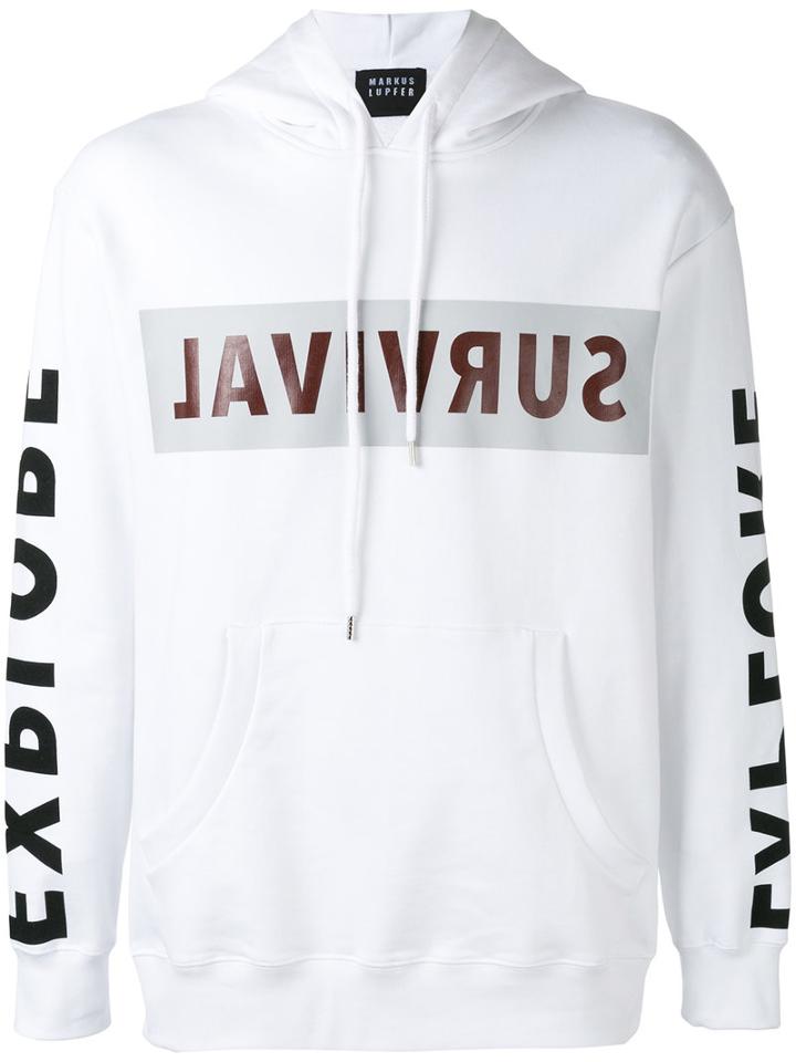 Markus Lupfer Survival Grant Hoodie, Men's, Size: Xl, White, Cotton