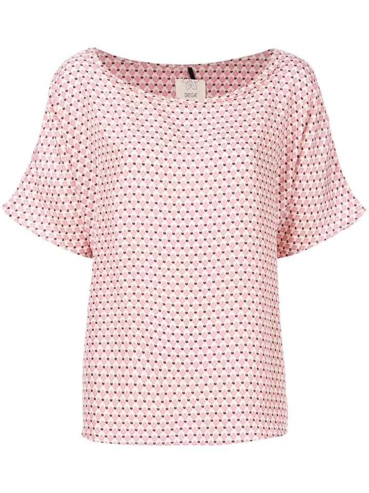 Diega Loose Fit Printed Top - Pink & Purple