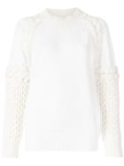 Sacai Textured-knit Sweater - White