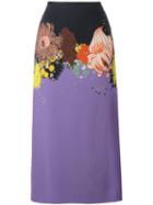 Dries Van Noten Selma Long Floral Print Skirt, Women's, Size: 34, Pink/purple, Spandex/elastane/viscose