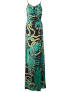 Just Cavalli Snakeprint Maxi Dress, Women's, Size: 40, Viscose