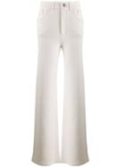 Barrie Wide-leg Knitted Trousers - White