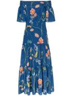 Borgo De Nor Off The Shoulder Floral Print Maxi Dress - Blue