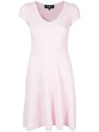 Paule Ka Textured Flared Dress - Pink