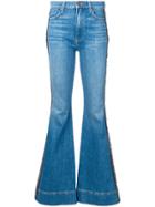 Alice+olivia Embroidered Stripe Flared Jeans - Blue