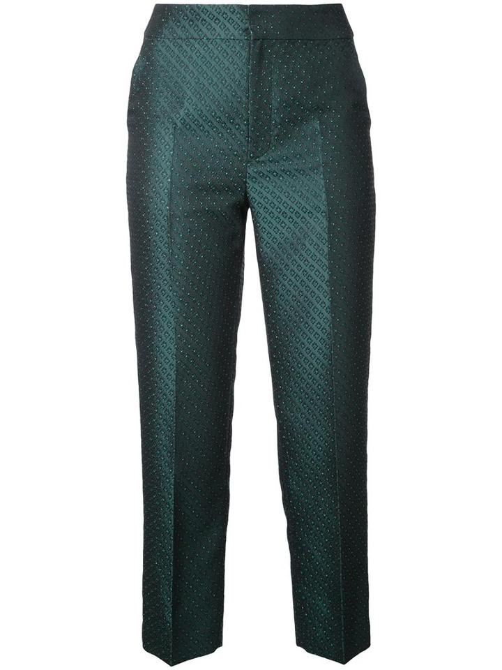 Le Ciel Bleu High Waisted Trousers, Women's, Size: 34, Green, Polyester/acetate