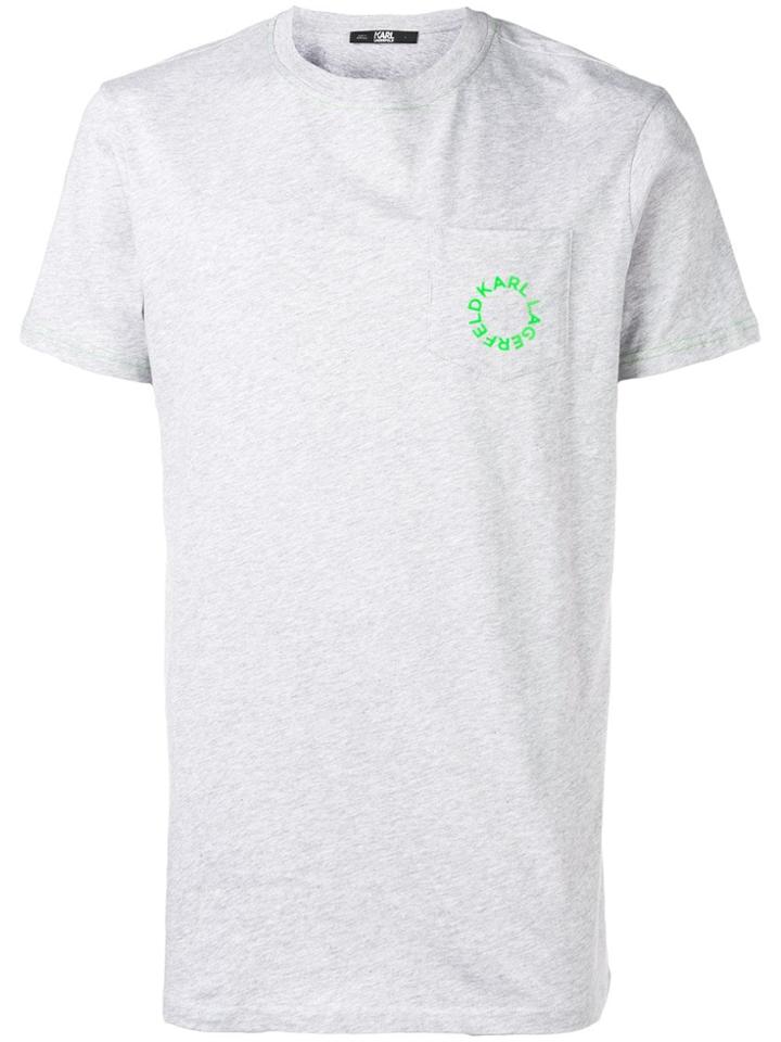 Karl Lagerfeld Neon Pocket T-shirt - Grey