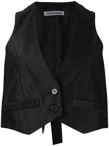 Mikio Sakabe Cropped Waistcoat - Black