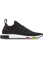 Adidas Black And Pink Nmd Racer Primeknit Sneakers - White