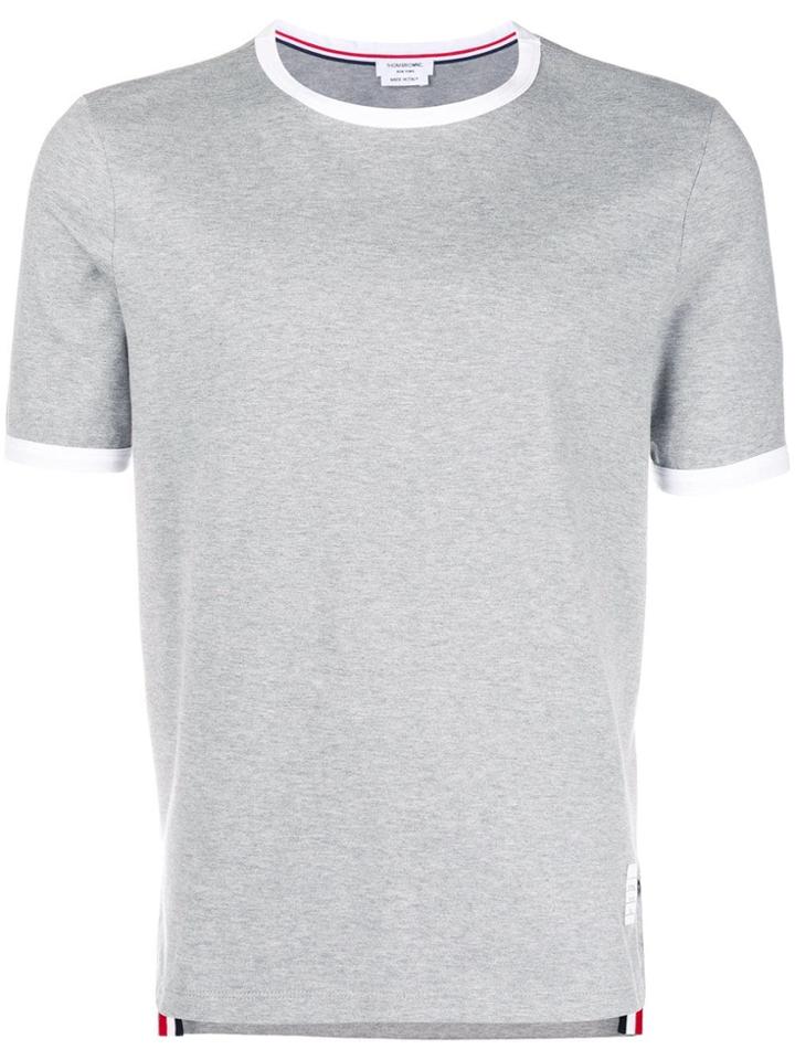 Thom Browne Medium-weight Jersey Ringer Tee - Grey