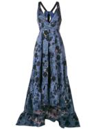 Erdem Long Embroidered Floral Dress - Blue
