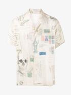 Alexander Mcqueen Letters From India Printed Shirt, Men's, Size: 16 1/2, Nude/neutrals, Viscose