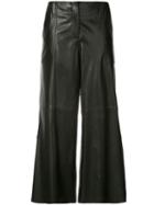 Hellessy - Cropped Trousers - Women - Silk/lamb Skin - 4, Black, Silk/lamb Skin