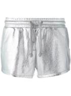 Zoe Karssen Metallic (grey) Drawstring Shorts, Women's, Size: Small, Cotton/polyester/viscose