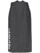 Off-white Slogan Midi Skirt - Grey