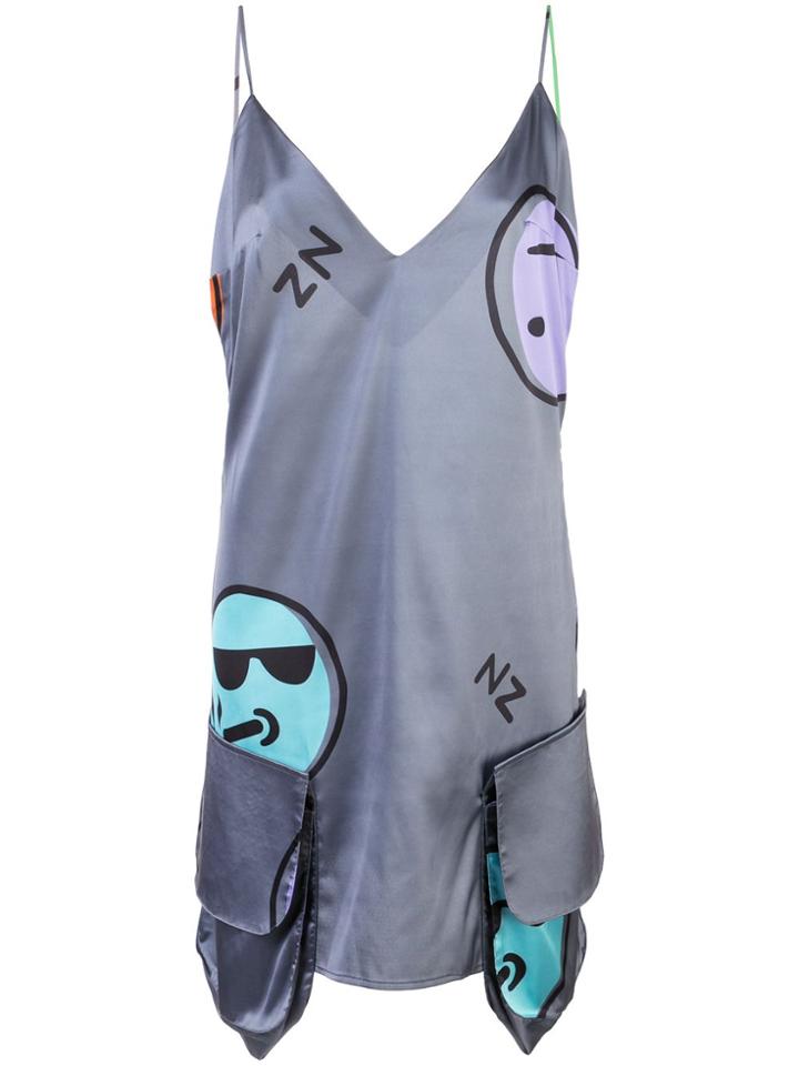 Natasha Zinko Emoji Slip Dress - Grey