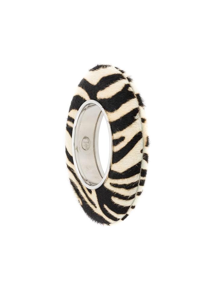 Christian Dior Vintage 1990's Zebra Pyramid Bangle - Black