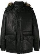 Our Legacy Hooded Puffer Jacket, Men's, Size: 50, Black, Leather/cotton/viscose/polyester