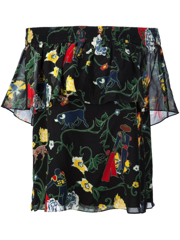 Tibi Off Shoulder Floral Top