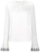 Chloé Logo Embroidered Cuffs Blouse - White