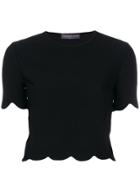 Alexander Mcqueen Scalloped Hem Top - Black