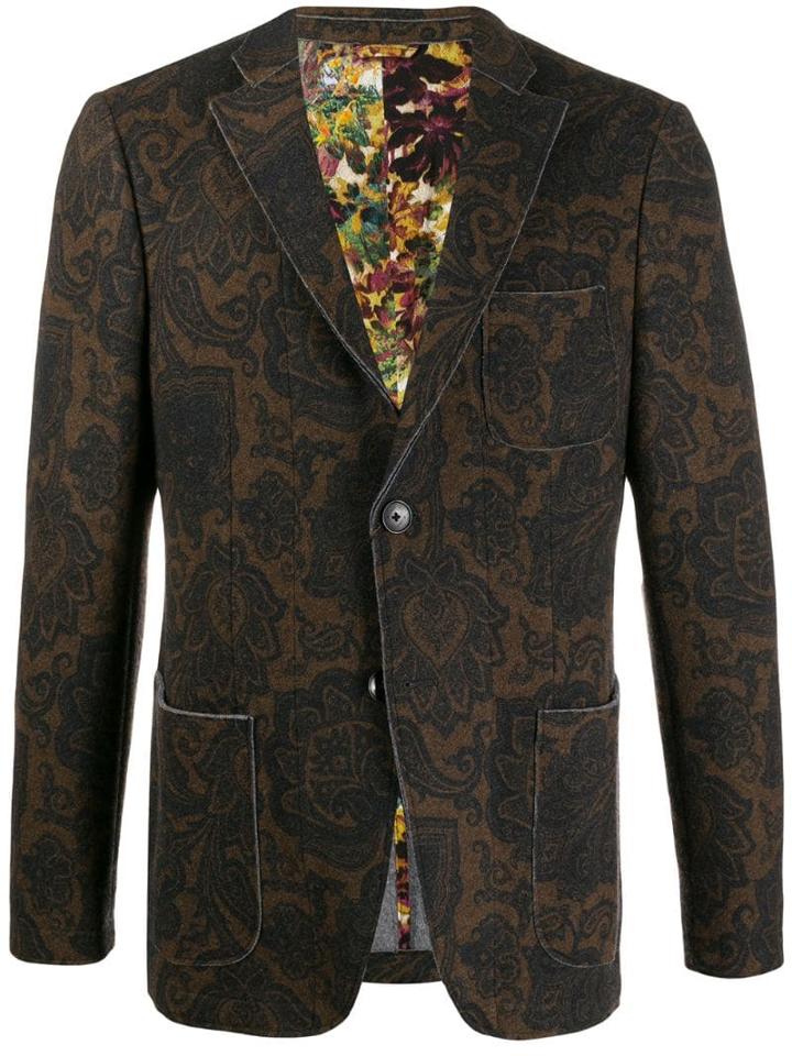 Etro Paisley Single-breasted Blazer - Brown