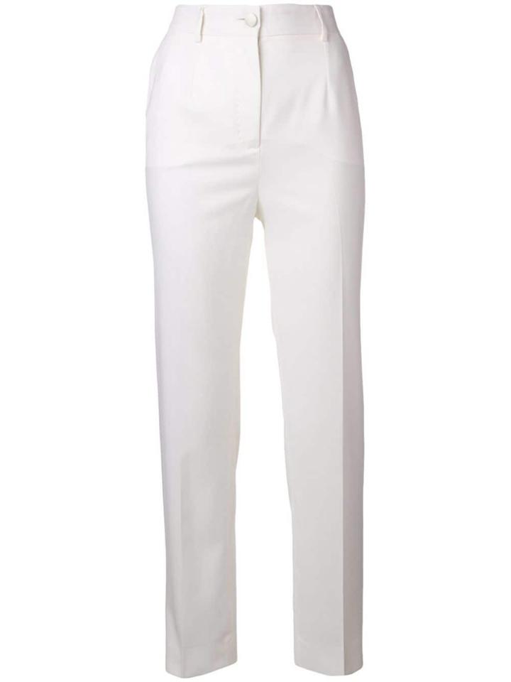 Dolce & Gabbana High-waist Slim-fit Trousers - White