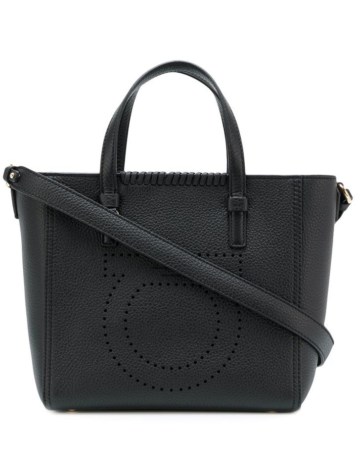 Salvatore Ferragamo - Mini Embroidered Tote - Women - Leather - One Size, Black, Leather