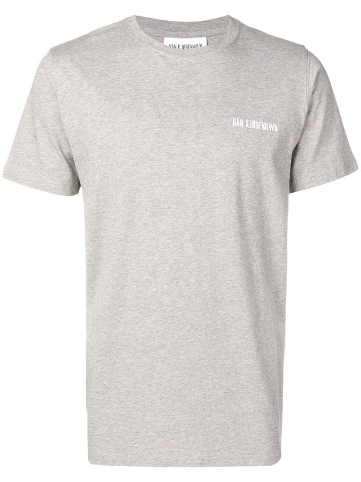 Han Kj0benhavn Logo Embroidered Crew Neck T-shirt - Grey