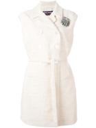 Rochas Sleeveless Coat, Women's, Size: 44, White, Silk/cotton
