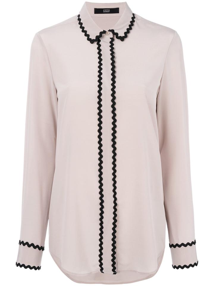 Steffen Schraut Contrast Trim Blouse - Pink & Purple