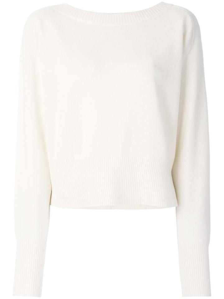 Theory Ribbed Trim Sweater - White