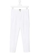 Tagliatore Junior Slim Fit Trousers - White