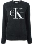 Calvin Klein Jeans Logo Print Sweatshirt, Women's, Size: Large, Grey, Cotton