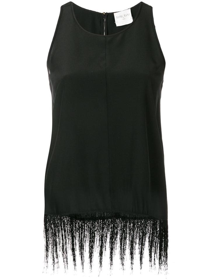 Forte Forte Fringed Sleeveless Top - Black