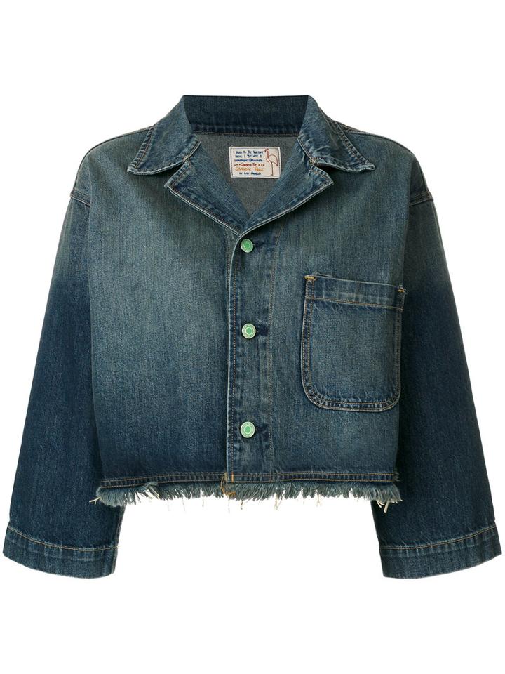 Sandrine Rose - Cropped Denim Jacket - Women - Cotton - S, Blue, Cotton