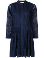 Michael Kors Collection Lace Mandarin Collar Dress - Blue
