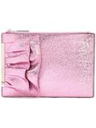 Christian Siriano Ruffle Detail Clutch Bag - Pink