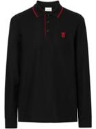 Burberry Monogram Piqué Polo Shirt - Black