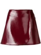 Emilio Pucci Bordeaux Patent Mini Skirt - Red