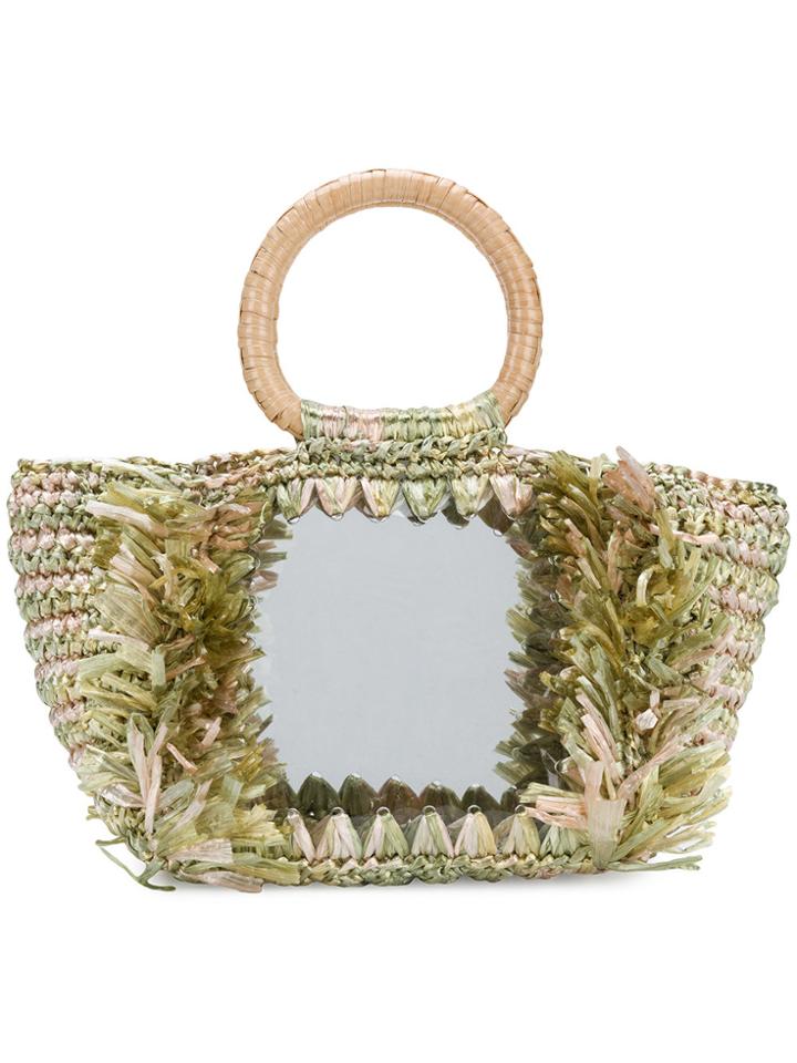 Carolina Santo Domingo Wrapped Handle Clear Panel Clutch - Multicolour