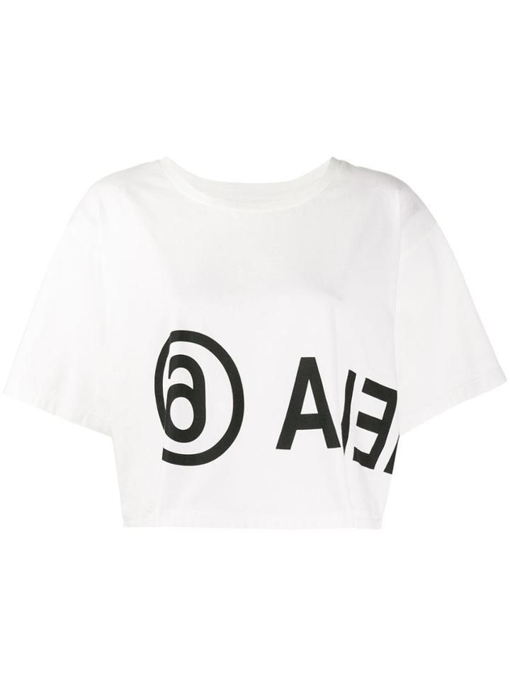 Mm6 Maison Margiela Printed Logo T-shirt - White