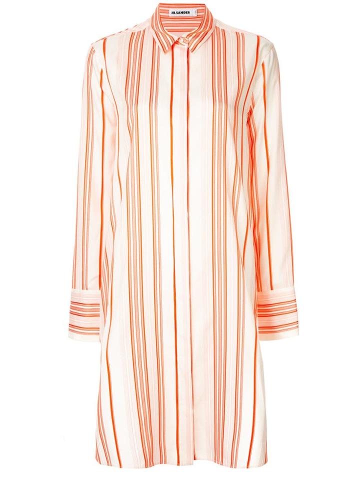 Jil Sander Striped Shirt Dress - Orange