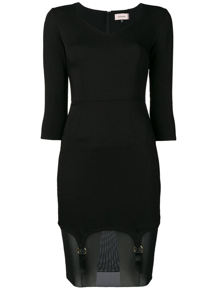 Murmur V-neck Profane Dress - Black