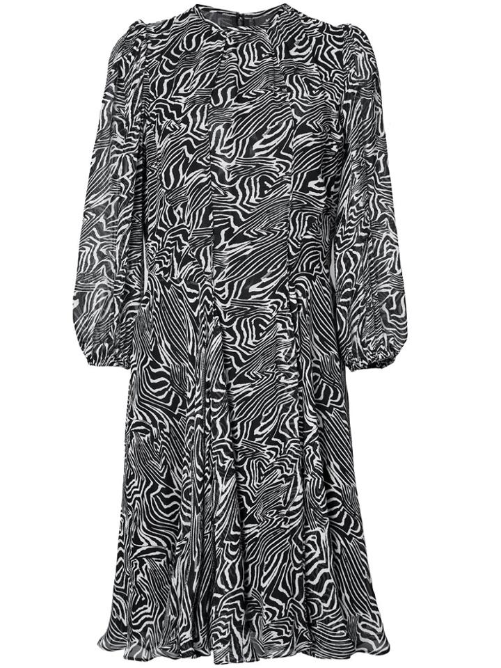 Derek Lam Long Sleeve Peplum Dress - Black