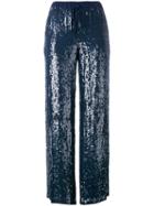 P.a.r.o.s.h. Sequin Trousers, Women's, Size: Xs, Blue, Cotton/viscose/pvc