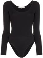 Tibi Scoop-neck Long Sleeve Bodysuit - Black